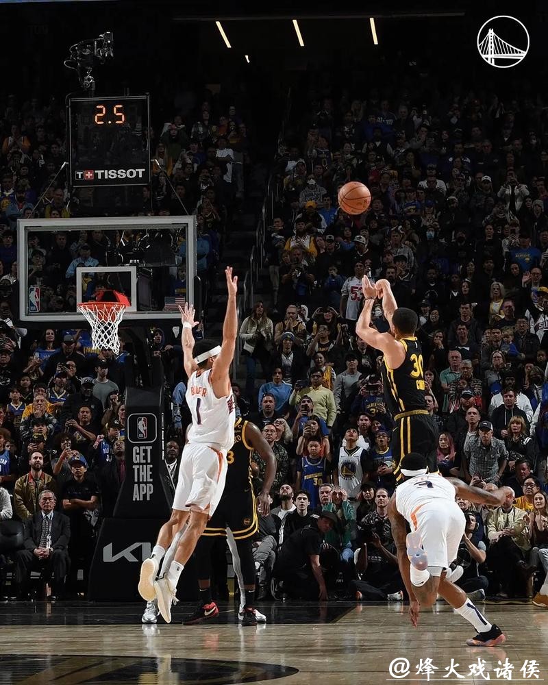 库里全场三分15中8空砍38分，其余勇士球员三分仅30中7