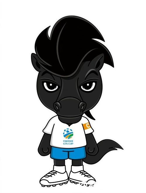 中国足协杯官方吉祥物“黑马队长”亮相